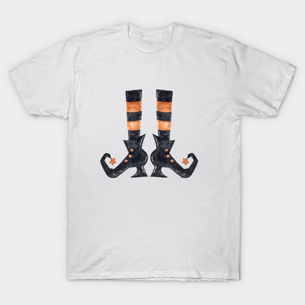 Fun Halloween Witches Feet T-Shirt by ColorFlowCreations